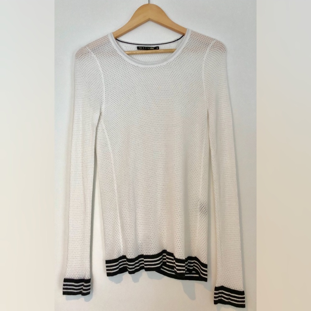 rag & bone/jean Mesh Vented Pullover Sweater Small